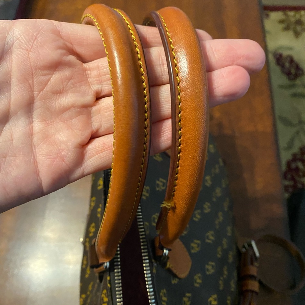 Dooney & Bourke Brown and Tan Logo Messenger Satchel - Picture 8 of 16